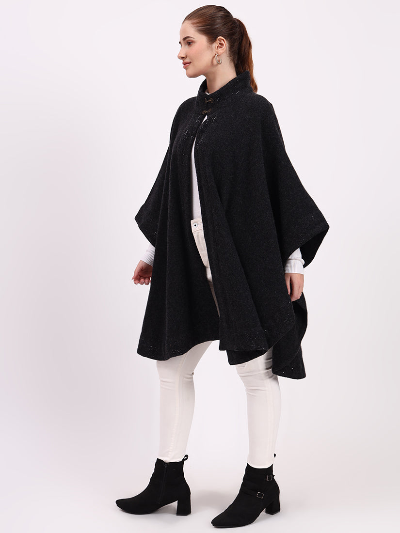 Ebony Crest Lambswool Cape
