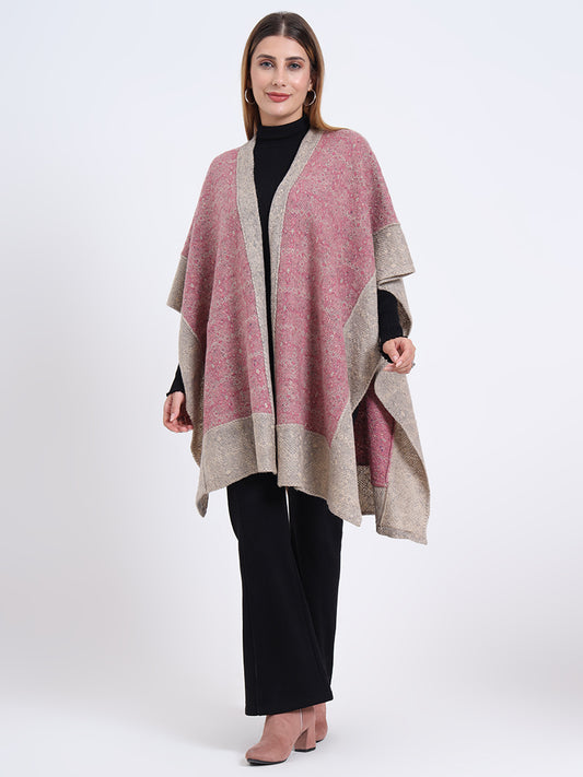 Fawn Dusk Lattice Patterned Weave Cape