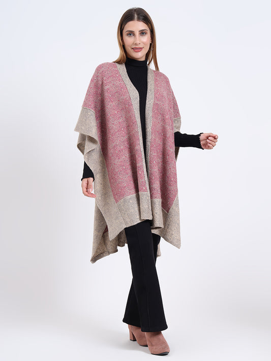 Fawn Dusk Lattice Patterned Weave Cape