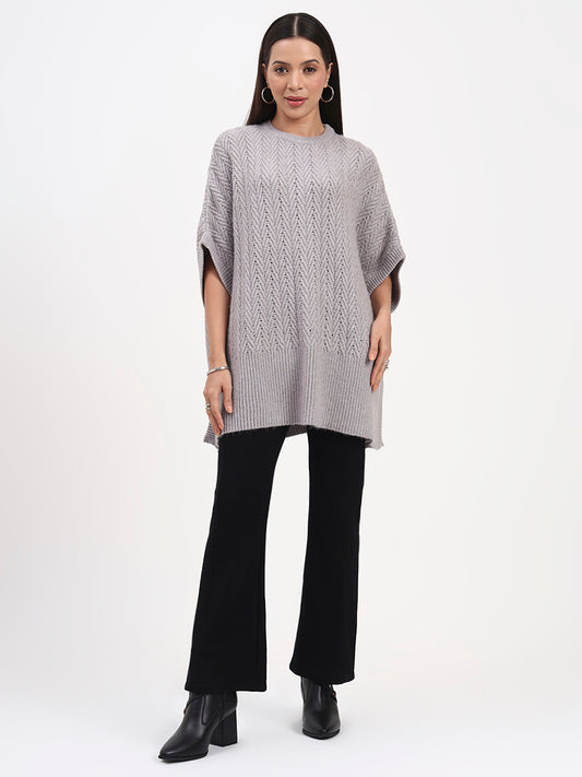 Silver Loop Knit Poncho