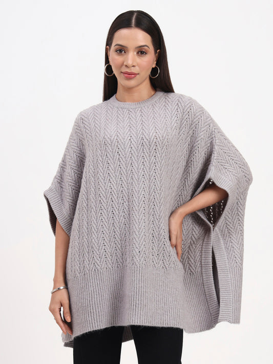 Silver Loop Knit Poncho