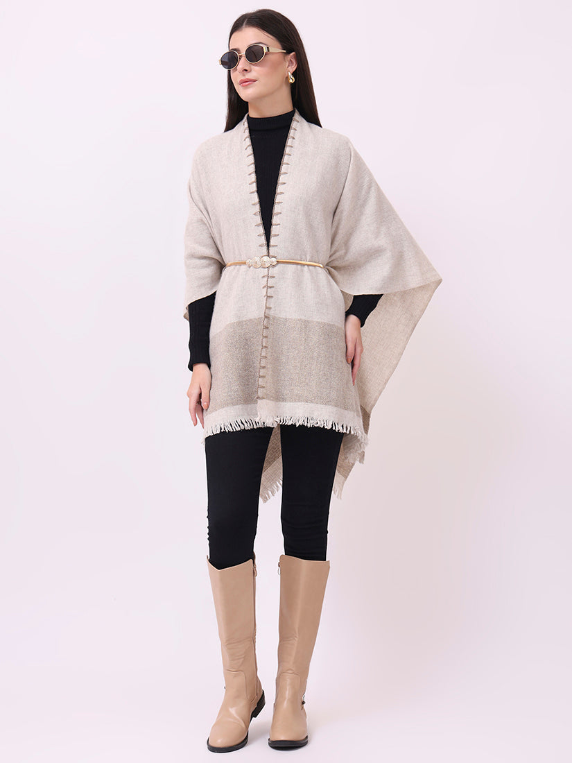 Alabaster Fringe Cape