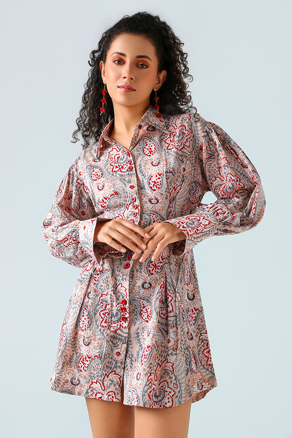 Crimson Paisley Dress