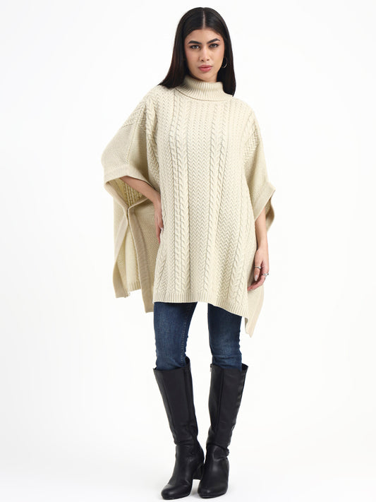Winterlight Cable Knit Poncho