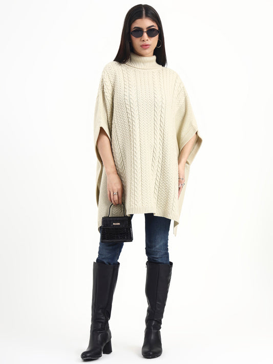 Winterlight Cable Knit Poncho