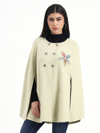 Ecru Bloom Leaf Poncho