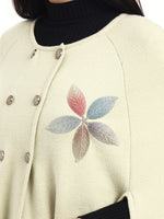 Ecru Bloom Leaf Poncho