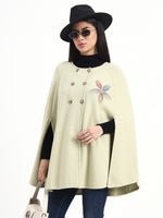 Ecru Bloom Leaf Poncho