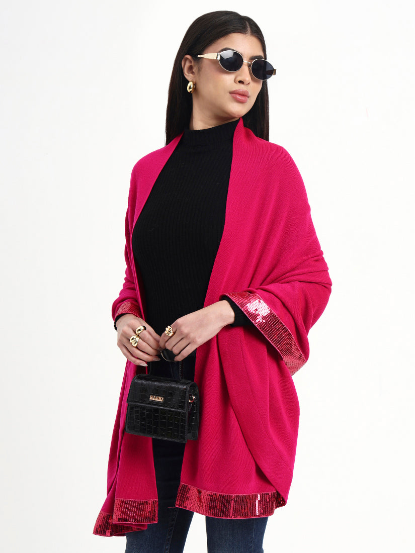 Velour Sequin Edge Cape