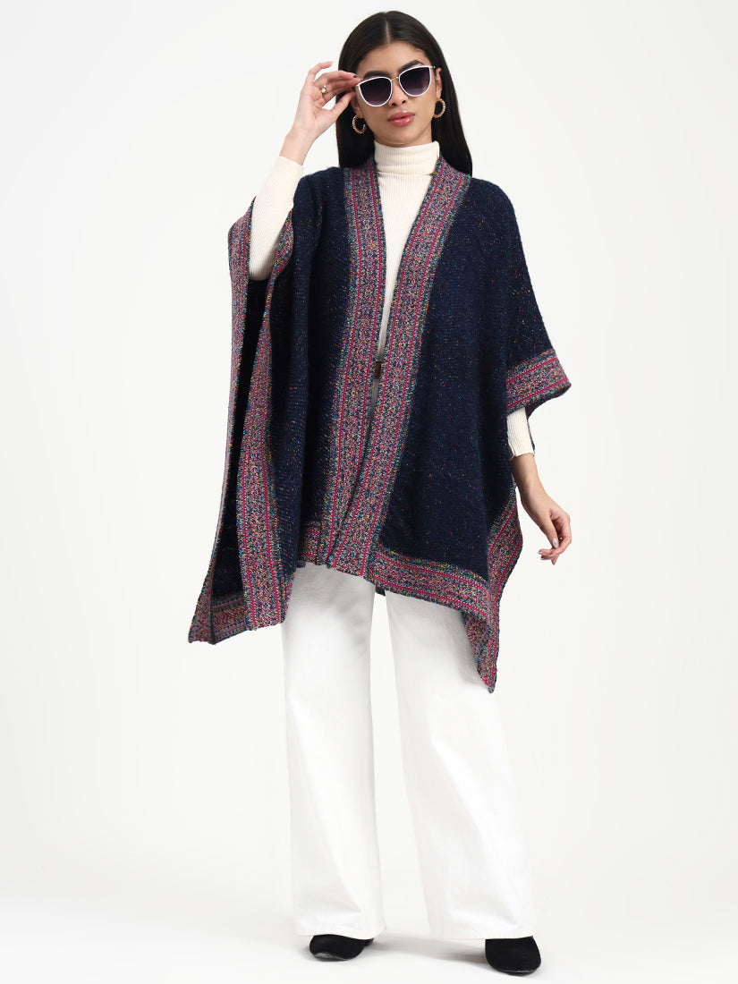 Navy Mosaic Border Cape