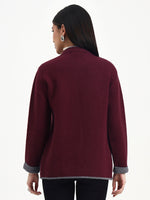 Burgundy Mist Edge Cardigan