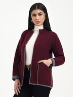Burgundy Mist Edge Cardigan