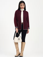 Burgundy Mist Edge Cardigan