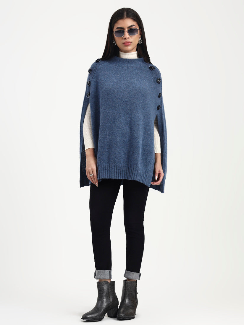 Slate Blue Crystal Poncho