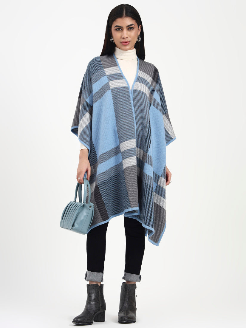 Mistfield Blue Check Cape