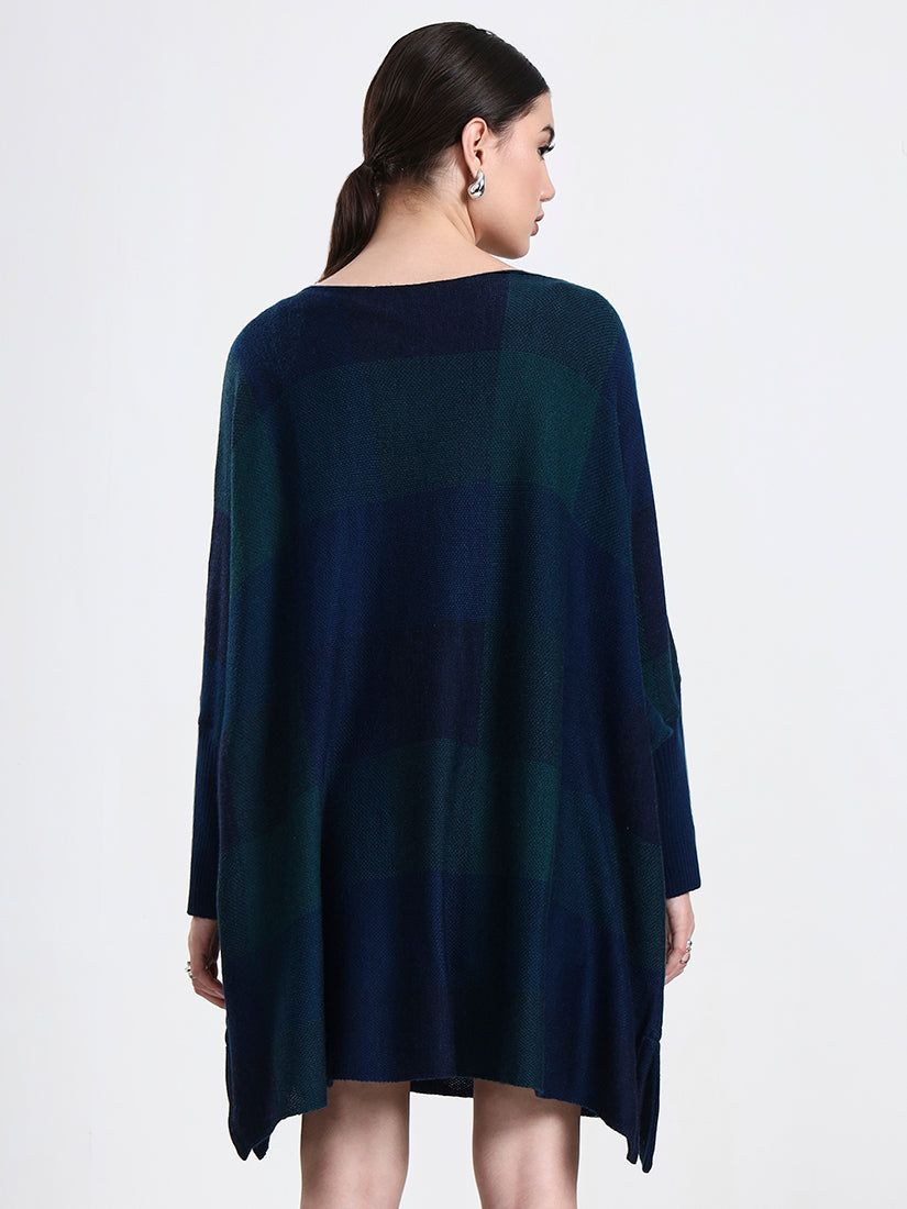 Azzurro — Luxury Check Poncho