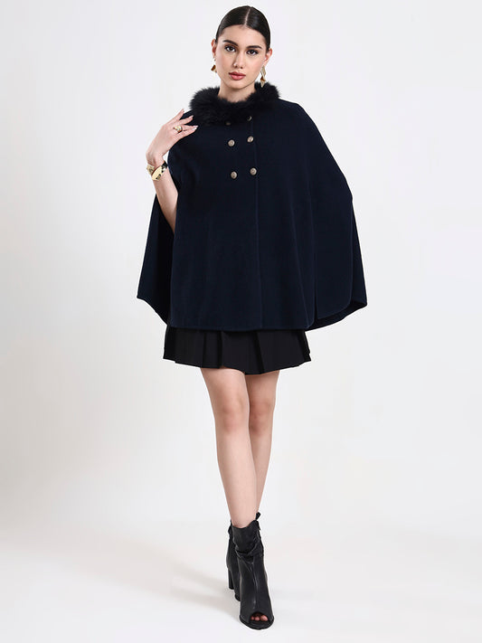 Midnight High Navy Poncho