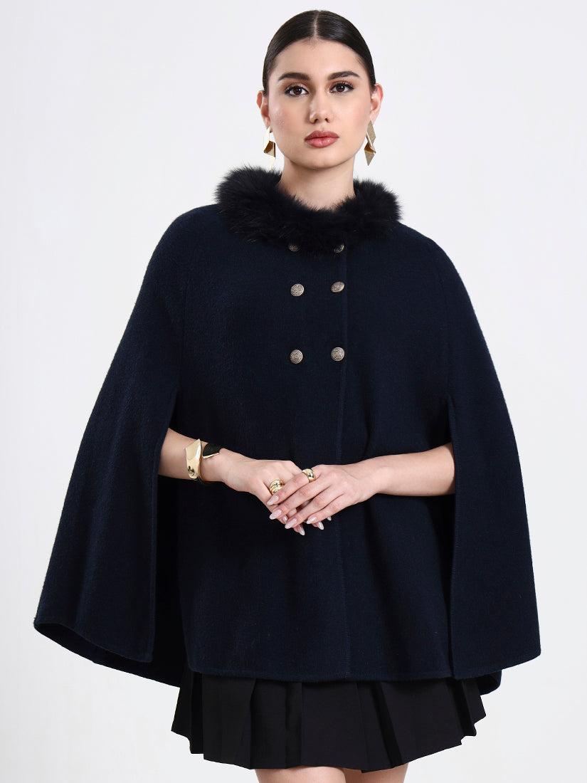 Midnight High Navy Poncho
