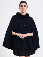 Midnight High Navy Poncho