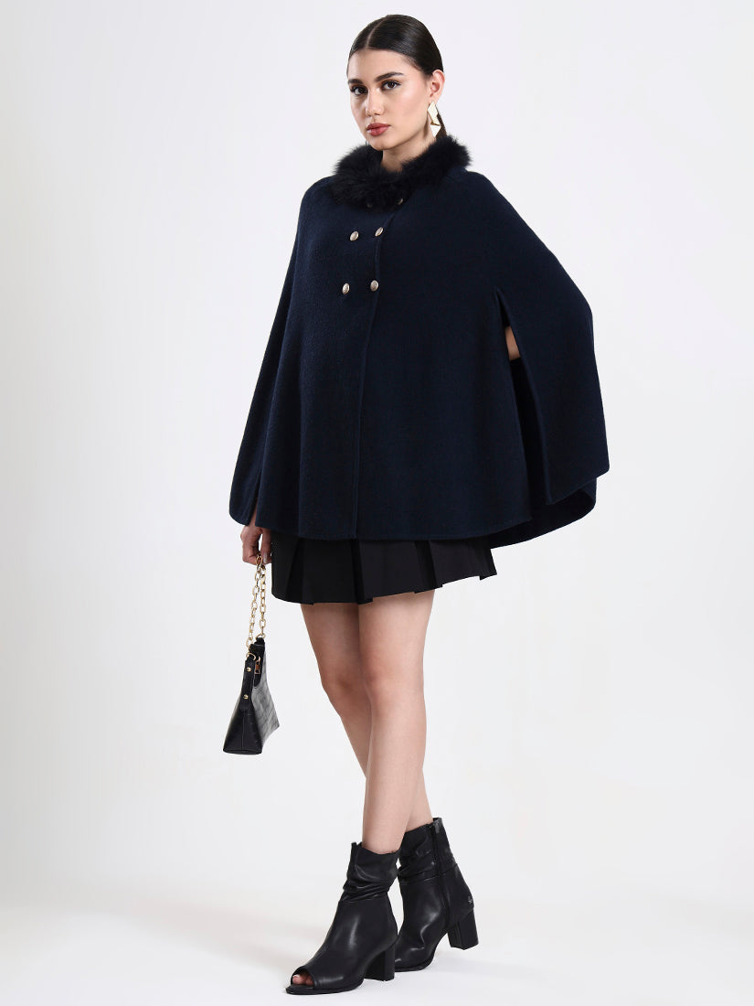 Midnight High Navy Poncho