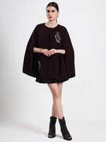 Burgundy Nocturne Embellished Cloak