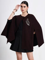 Burgundy Nocturne Embellished Cloak