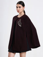 Burgundy Nocturne Embellished Cloak