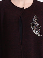 Burgundy Nocturne Embellished Cloak