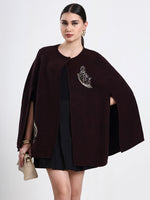 Burgundy Nocturne Embellished Cloak