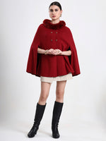Burgundy Red Poncho