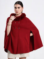 Burgundy Red Poncho
