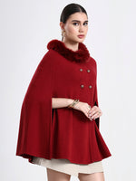 Burgundy Red Poncho