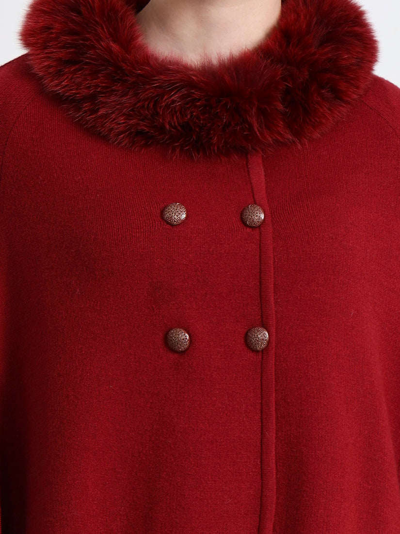 Burgundy Red Poncho