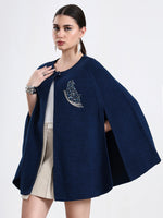 Cobalt Éclat Embellished Cloak