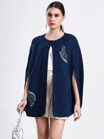 Cobalt Éclat Embellished Cloak
