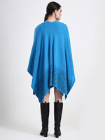 Azure Embellished Lambswool Cape