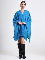 Azure Embellished Lambswool Cape