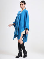 Azure Embellished Lambswool Cape