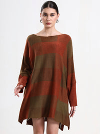 Cobre — Luxury Check Poncho