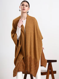 Saffron Embellished Lambswool Cape