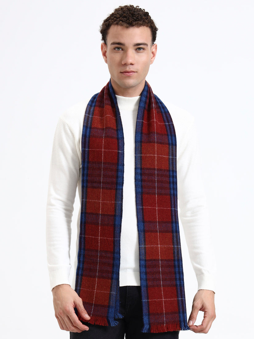 Harris Red & Navy Check Scarf
