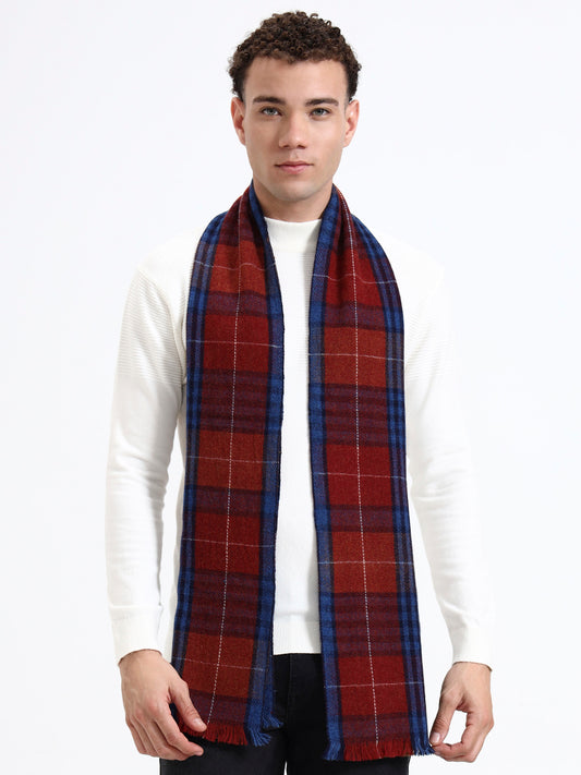 Harris Red & Navy Check Scarf