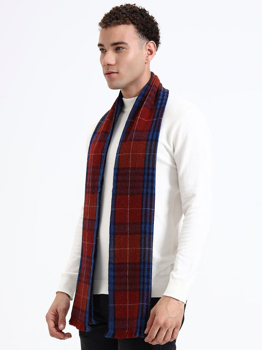 Harris Red & Navy Check Scarf