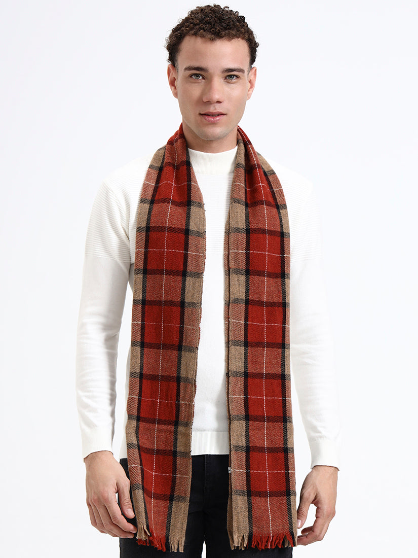 Harris Red & Camel Check Scarf