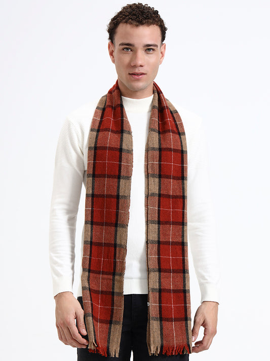 Harris Red & Camel Check Scarf
