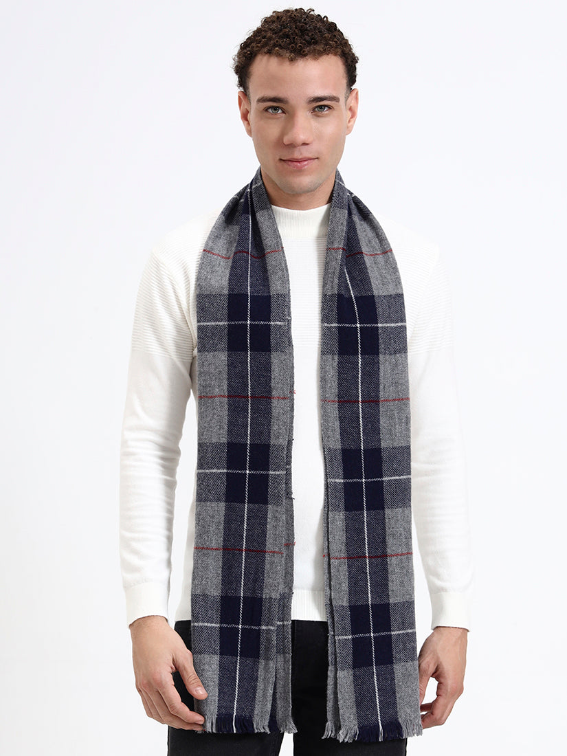 Harris Grey & Navy Check Scarf