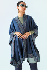 Bleu Héritage Tissé Cape
