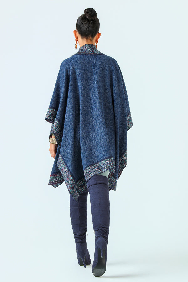 Bleu Héritage Tissé Cape