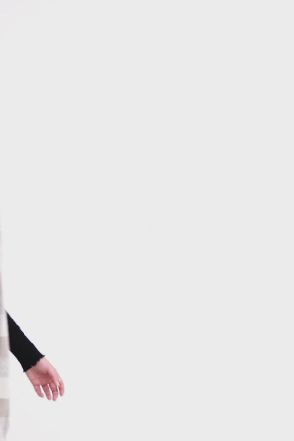 Oatmist Graphite Check Scarf